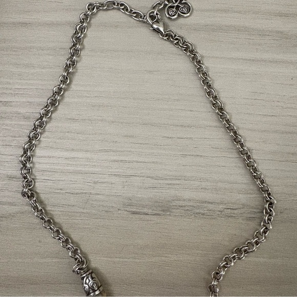 Vintage BRIGHTON BOTSWANA Terra Agate Stone Bead Silver Necklace - Picture 4 of 6